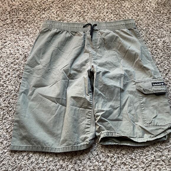 Timberland Cargo Shorts Mens Green Pockets Cotton Blend Board Sz.XL - Picture 1 of 8
